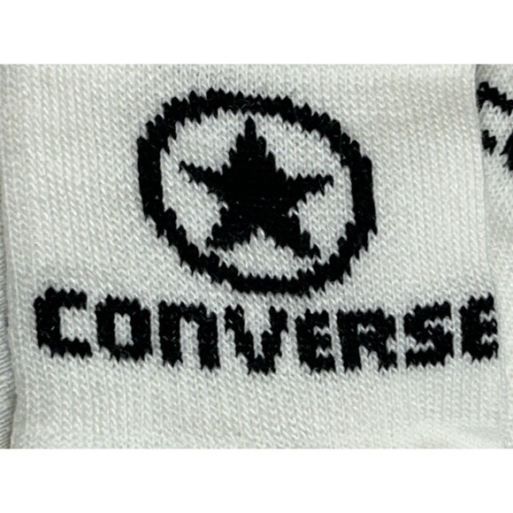 Vtg. NEW NOS SOYAD Converse Socks 10-11-12-13 Men White Black All-Star tube shoe - Picture 3 of 9